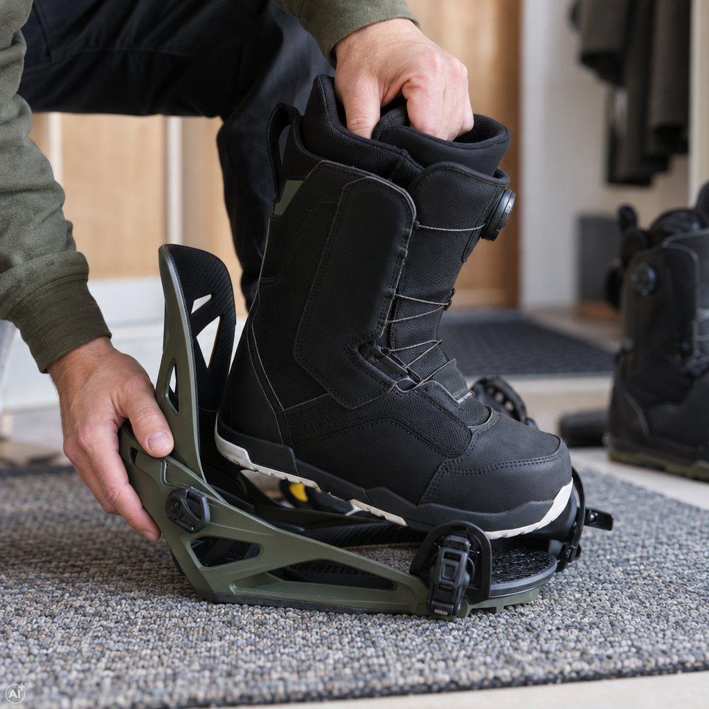 Saját snowboardbakancs próbája egy fel nem szerelt kötésben