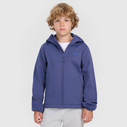 Chlapčenská vetruodolná softshell bunda membrána 5000 - tmavomodrá
