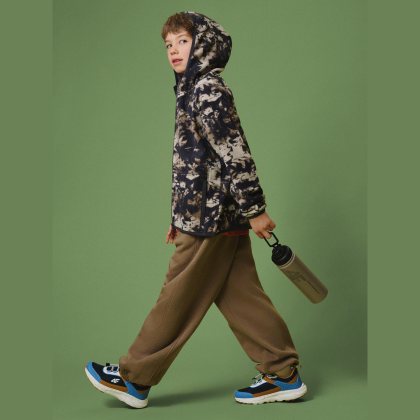 Regular fleece s kapucňou chlapčenský - multicolor