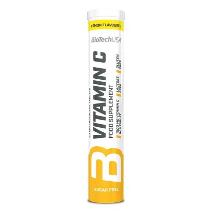 Vitamín C 1000 šumivý - Biotech USA 20 tbl. Lemon
