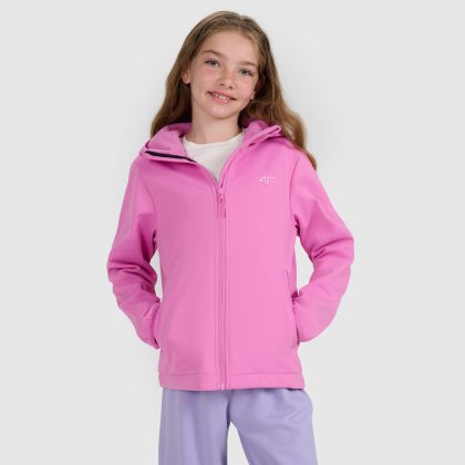 Dievčenská vetruodolná softshell bunda membrána 5000 - ružová
