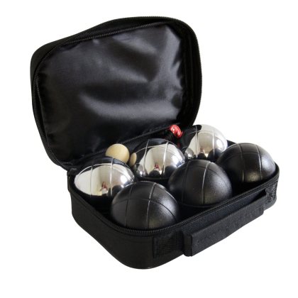 Petanque sada MASTER 6 chrómovaných a čiernych gulí obal nylon