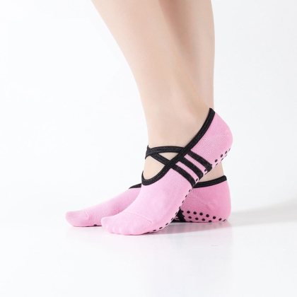 Sportago Asana Ballerina ponožky na jógu s protiskluzovými body - růžová