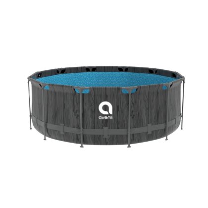 Bazén Steel Super Black Wood AVENLI 366 x 122 cm