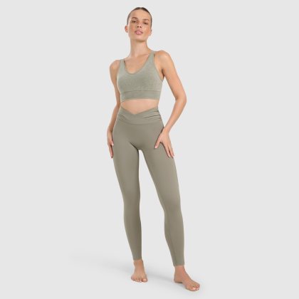 Rýchloschnúce dámske legíny na jogu a pilates - zelené