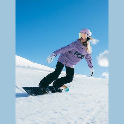 Dámska snowboardová mikina zo softshellu membrána 5000 - fialová