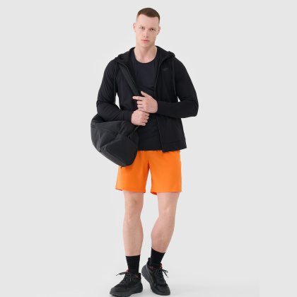Pánske rýchloschnúce tréningové šortky - oranžové
