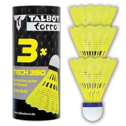 Bedmintonové loptičky TALBOT TORRO Tech 350 Medium 3 ks - žlté