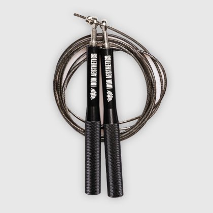 Švihadlo Iron Aesthetics Metal Speed Rope, čierne