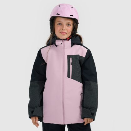 Snowboardová bunda membrána 10000 dievčenská - ružová