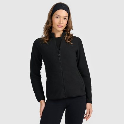 Dámsky slim fleece so stojačikom - čierny