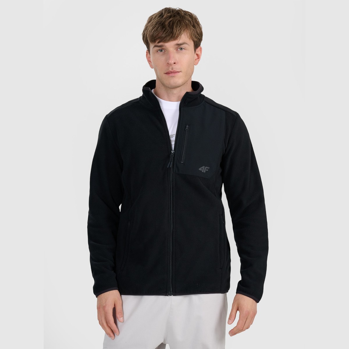 Pánsky regular fleece so stojačikom - čierny · záber 3
