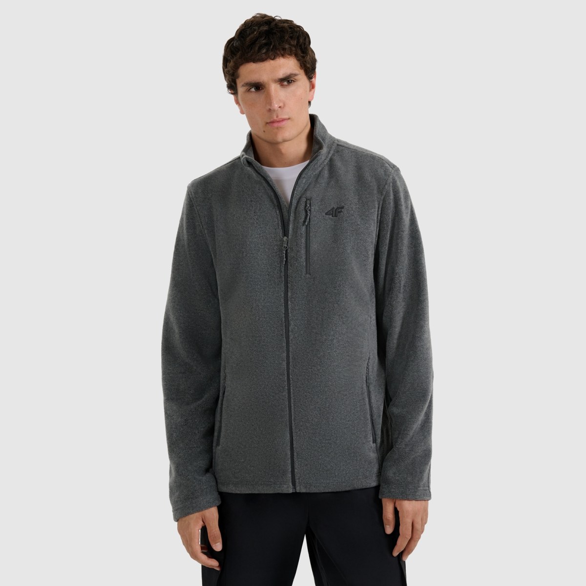 Pánsky regular fleece so stojačikom - sivý · záber 1