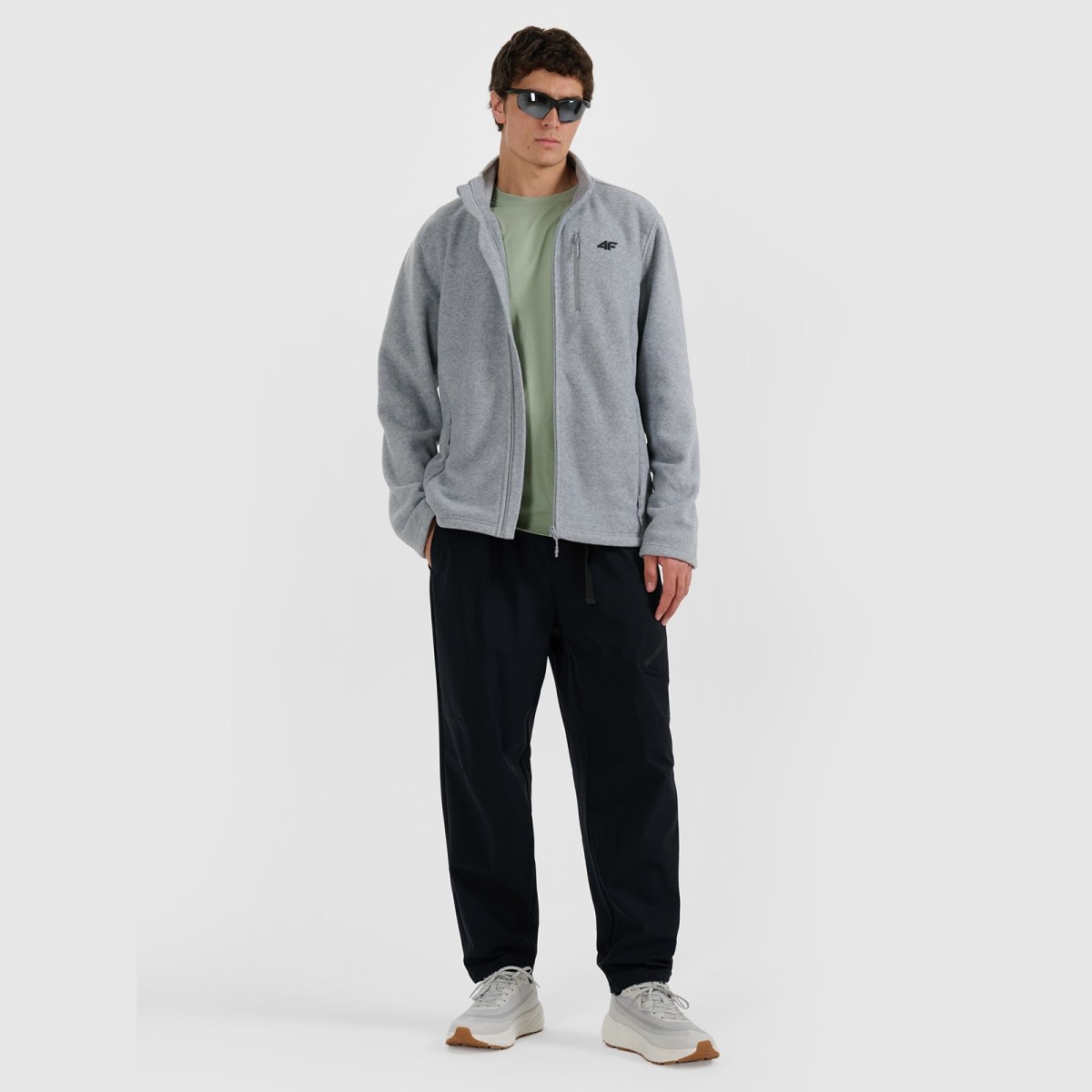 Pánsky regular fleece so stojačikom - sivý · záber 4