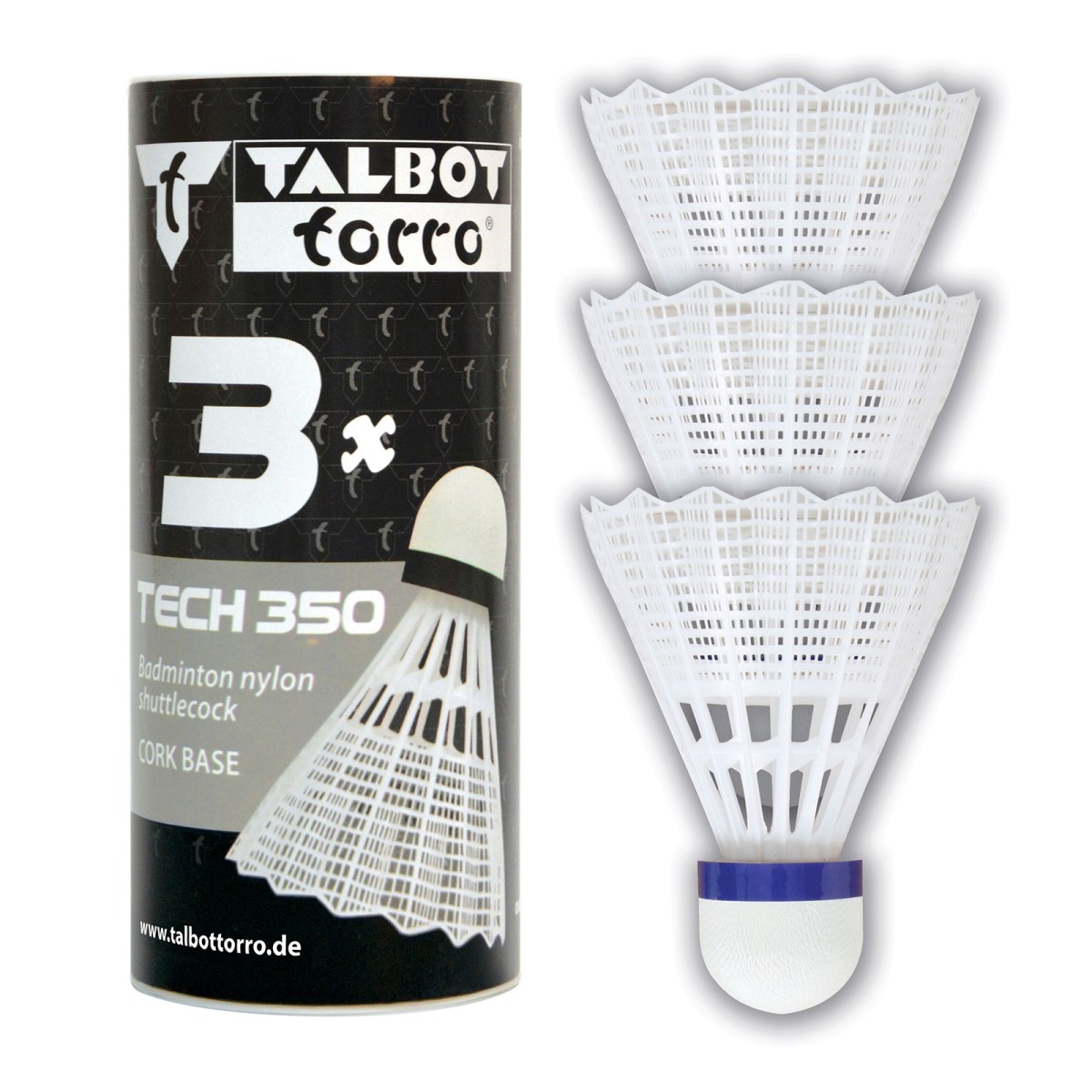 Bedmintonové loptičky TALBOT TORRO Tech 350 Medium 3 ks - biele · záber 1