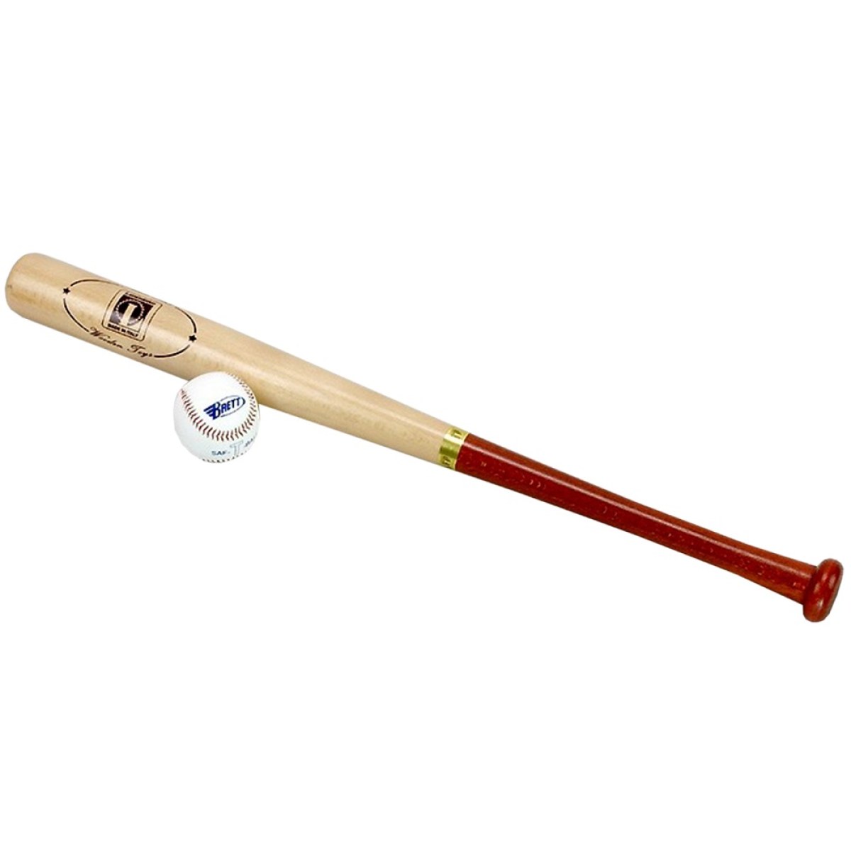 Baseball pálka LUCIO LONDERO 770 svetlý-tmavý buk + loptička · záber 1