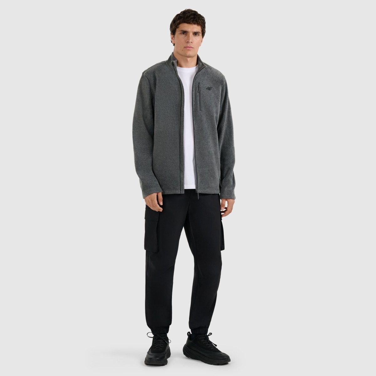 Pánsky regular fleece so stojačikom - sivý · záber 2