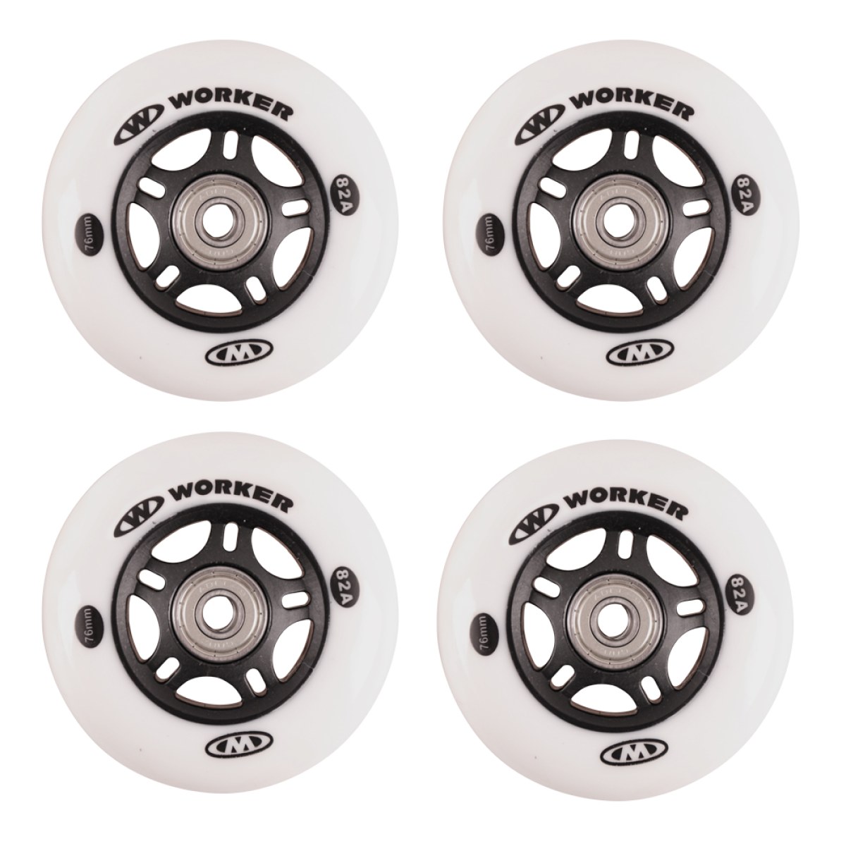 In-line kolieska WORKER 76mm a ložiská ABEC-7 chrome - Set 4 ks · záber 1