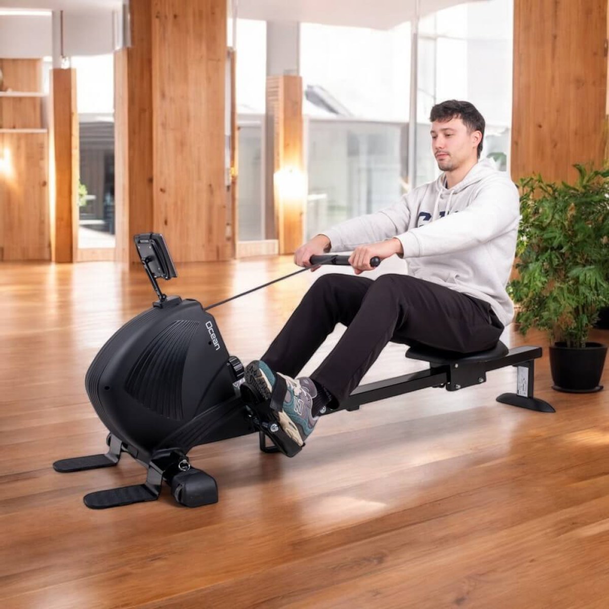 Veslovací trenažér inSPORTline Ocean - Farba: Čierna · záber 2