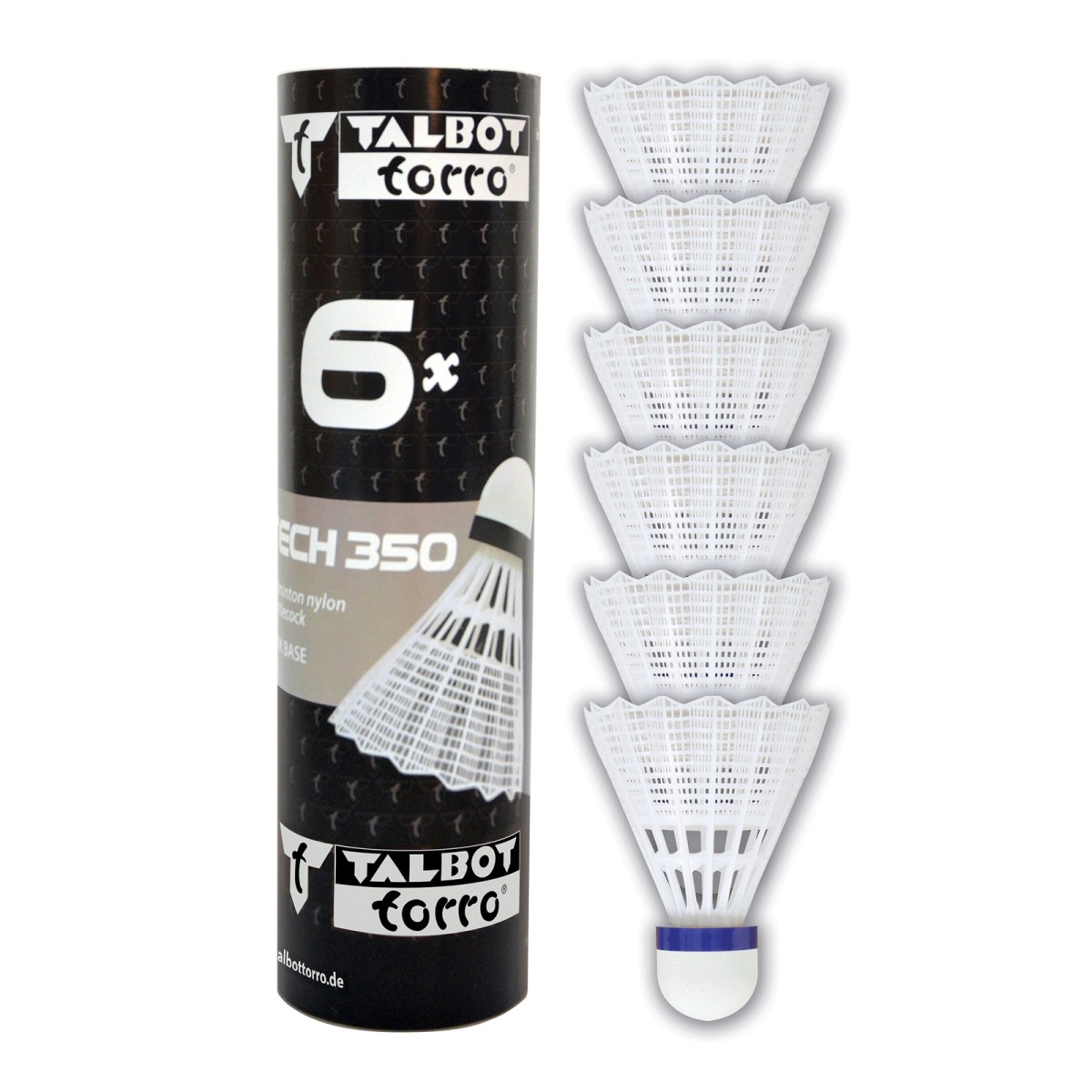 Bedmintonové loptičky TALBOT TORRO Tech 350 Medium 6ks - biele · záber 1