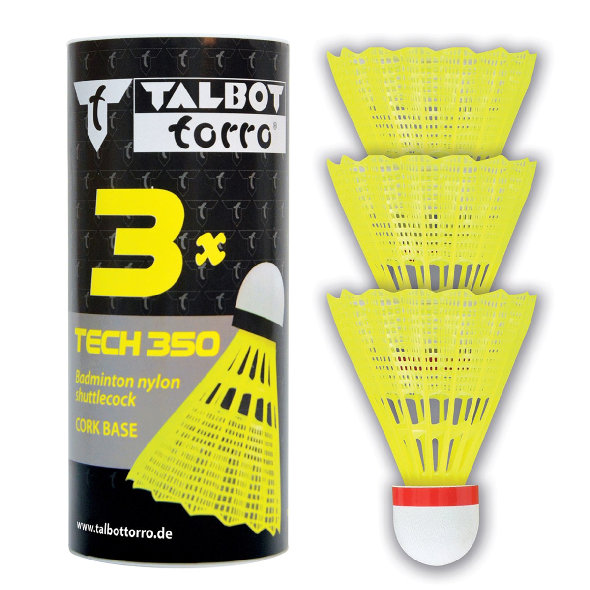 Bedmintonové loptičky TALBOT TORRO Tech 350 Fast 3 ks - žlté · záber 1
