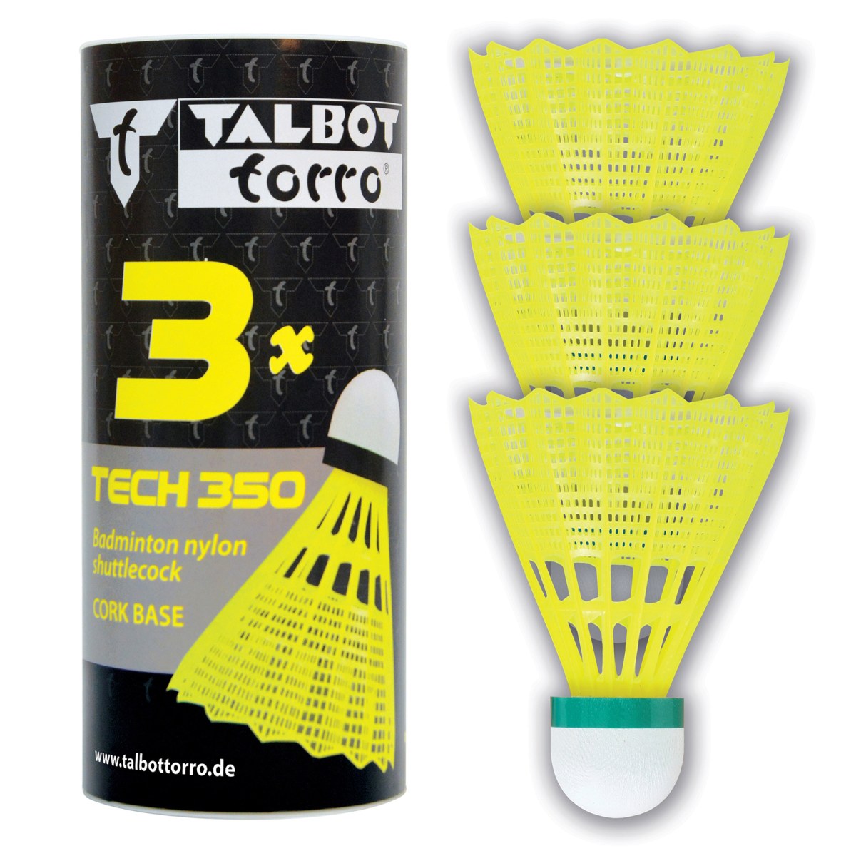 Bedmintonové loptičky TALBOT TORRO Tech 350 Slow 3 ks - žlté · záber 1