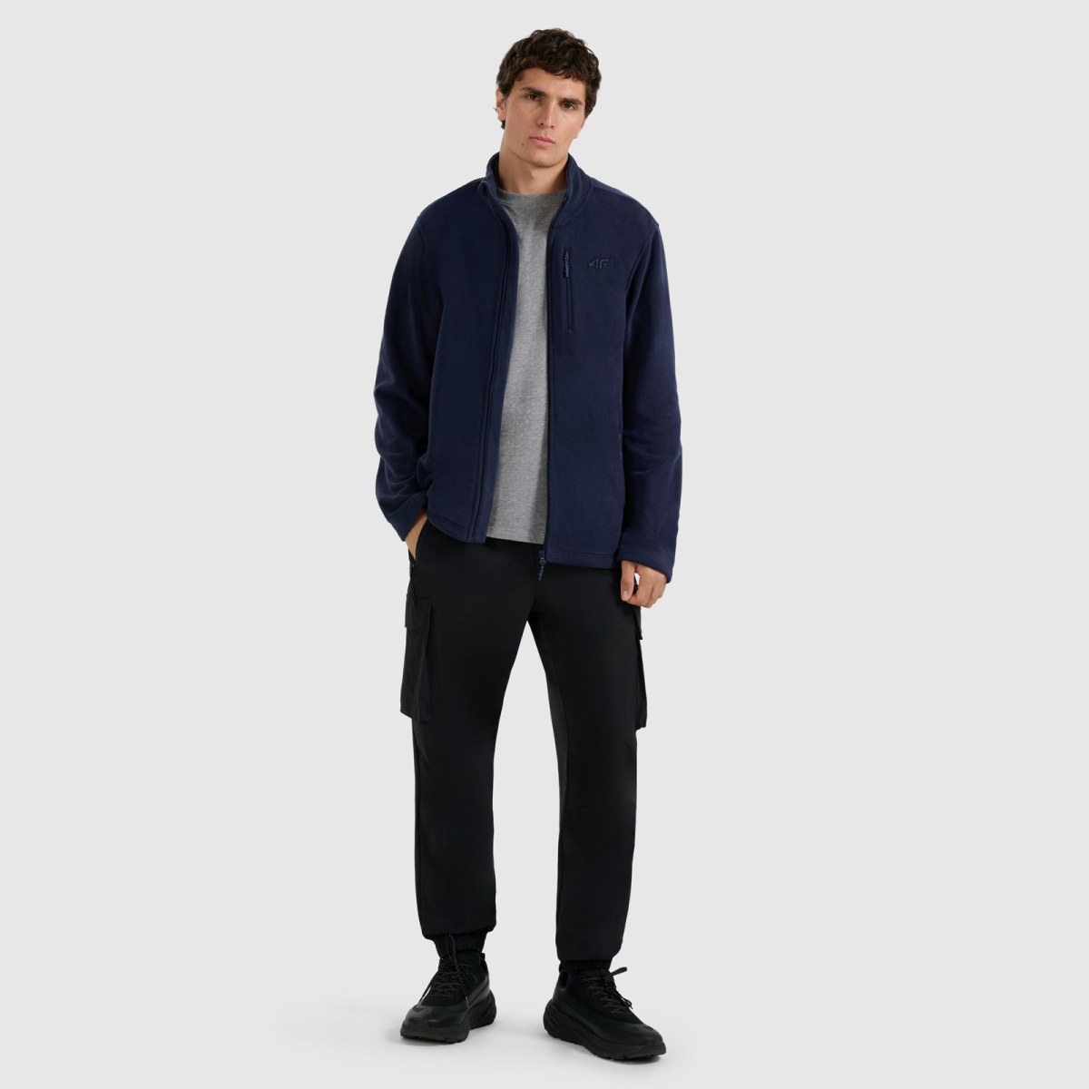 Pánsky regular fleece so stojačikom - tmavomodrý · záber 2