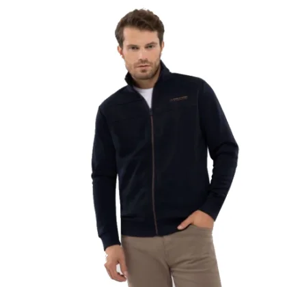 Pánska mikina so zipsom VOLCANO B-LENOX-600-NAVY