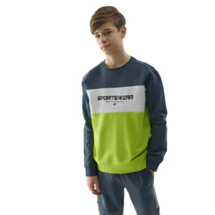 Chlapčenská mikina 4F JUNIOR SWEATSHIRT-4FJWSS24TSWSM0923-72N-LEMON NEON