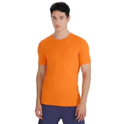 Pánske bežecké tričko s krátkym rukávom 4F TSHIRT FNK-WSS25TFTSM1262-70S-ORANGE