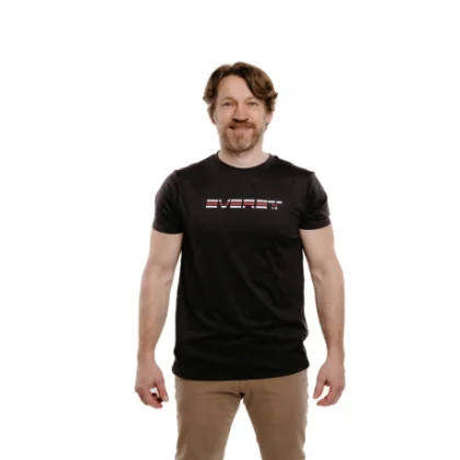 Pánske turistické tričko s krátkym rukávom EVERETT TecShirt M antracit melange