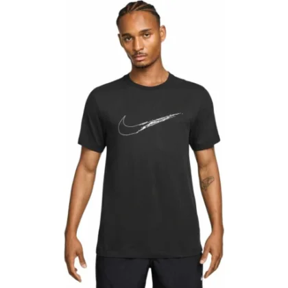 Pánske tréningové tričko s krátkym rukávom NIKE M NK DF TEE HBR BLACK WHITE