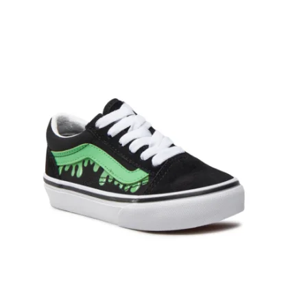 Chlapčenská vychádzková obuv VANS UY Old Skool (Suede Canvas) glow slime black green