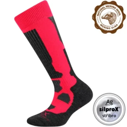 Dievčenské turistické podkolienky VOXX 1 PACK-Merino Etrexík-kneesock-Hot pink