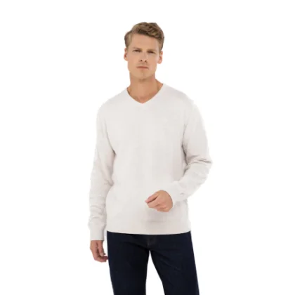Pánsky sveter VOLCANO S-STIG-101M-CREAM MEL
