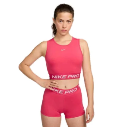 Dámske tréningové tričko s krátkym rukávom NIKE PRO DF 365 CROP TANK-629 ASTER PINK WHITE
