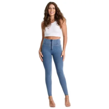 Dámske jeggings nohavice FREDDY WR.UP® skinny high waist push up jeggings in organic fabric-Blue