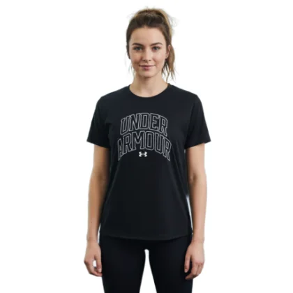 Dievčenské tréningové tričko s krátkym rukávom UNDER ARMOUR Tech Varsity Graphic SS