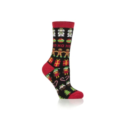 Dámske ponožky HEAT HOLDERS 1 PACK-WOMEN LITE GINGERBREAD-CHRISTMAS SOCKS