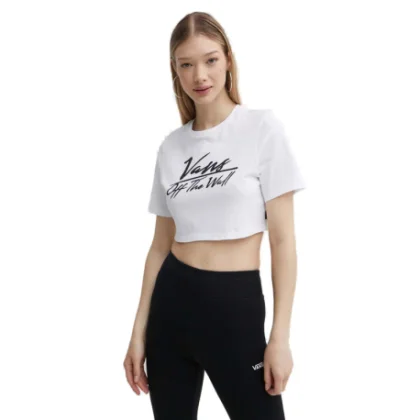 Dámske tričko s krátkym rukávom VANS GO ANYPLACE CREW CROP II-WHITE