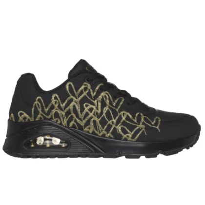 Dámska rekreačná obuv SKECHERS Uno Golden Heart black gold
