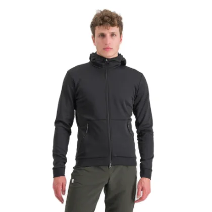 Pánska cyklistická bunda s kapucňou SPORTFUL Metro softshell, black