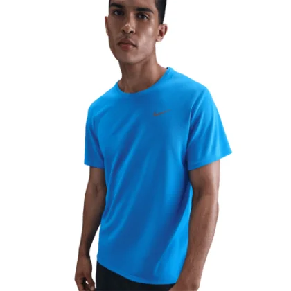 Pánske bežecké tričko s krátkym rukávom NIKE M NK DF UV MILER SS BLUE HERO REFLECTIVE SILV