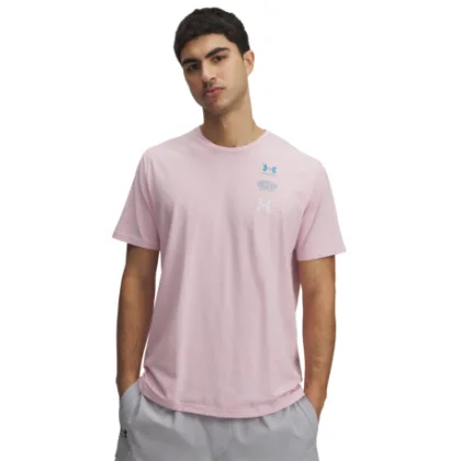 Pánske tričko s krátkym rukávom UNDER ARMOUR UA M 60 40S EVOL LOGO SS-PNK
