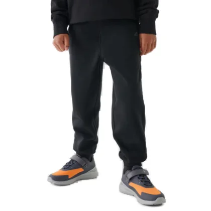 Chlapčenské zateplené tepláky 4F JUNIOR TROUSERS-JWAW24TTROM761-20S-DEEP BLACK