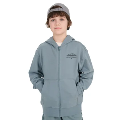 Chlapčenská mikina so zipsom 4F JUNIOR SWEATSHIRT-JWSS25TSWSM1522-46S-TURQUISE