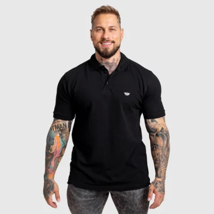 Pánske polo tričko Iron Aesthetics Pique, čierne