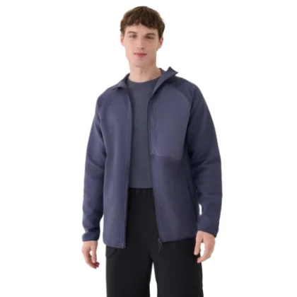 Pánska mikina so zipsom 4F SWEATSHIRT-WSS25TSWSM1751-22S-ANTHRACITE