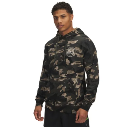 Pánska mikina s kapucňou UNDER ARMOUR PROJECT ROCK AOP Terry HD-GRN