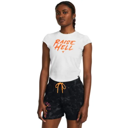 Dámske tričko s krátkym rukávom UNDER ARMOUR PROJECT ROCK PROJECT ROCK Undrgrnd Cap Slv Tee-WHT